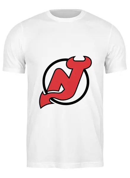 Заказать мужскую футболку в Москве. Футболка классическая New Jersey Devils от BURNSHIRTS - готовые дизайны и нанесение принтов.