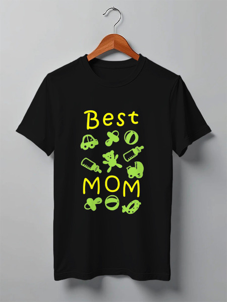 Заказать мужскую футболку в Москве. Футболка классическая Best Mom от litium - готовые дизайны и нанесение принтов.