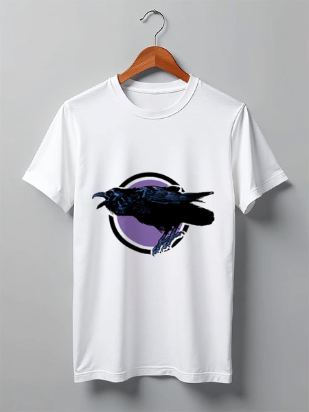Заказать мужскую футболку в Москве. Футболка классическая Ворон от YellowCloverShop - готовые дизайны и нанесение принтов.