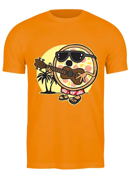 Заказать мужскую футболку в Москве. Футболка классическая Гавайская пицца от Amerikanka - готовые дизайны и нанесение принтов.