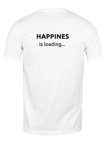 Заказать мужскую футболку в Москве. Футболка классическая Счастье... загружается... от Dmitry Kochkin - готовые дизайны и нанесение принтов.