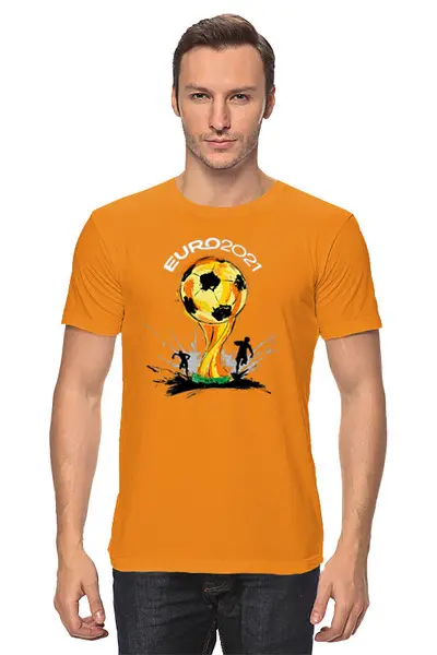 Заказать мужскую футболку в Москве. Футболка классическая ✪ЕВРО-2021✪ от balden - готовые дизайны и нанесение принтов.