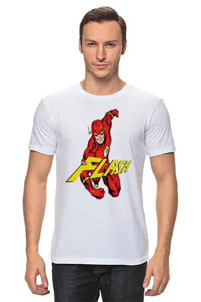 Заказать мужскую футболку в Москве. Футболка классическая Flash от YellowCloverShop - готовые дизайны и нанесение принтов.