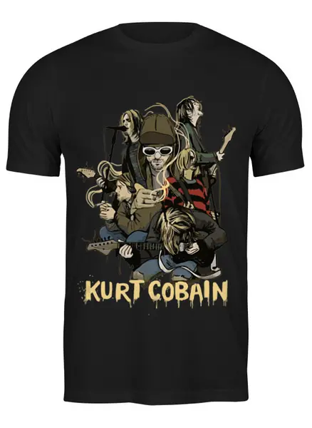 Заказать мужскую футболку в Москве. Футболка классическая KURT COBAIN   от T-shirt print  - готовые дизайны и нанесение принтов.
