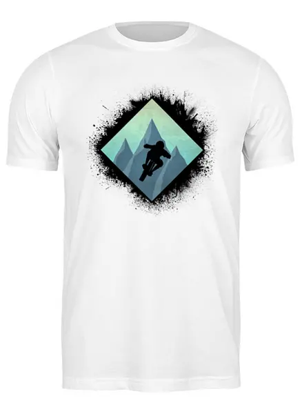 Заказать мужскую футболку в Москве. Футболка классическая Bike Jump от oneredfoxstore@gmail.com - готовые дизайны и нанесение принтов.