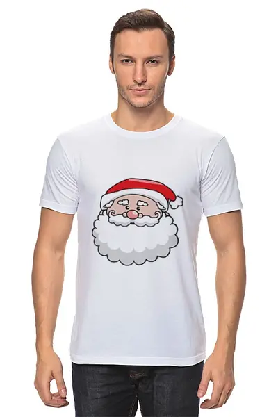 Заказать мужскую футболку в Москве. Футболка классическая Дедушка Санта от Wax  - готовые дизайны и нанесение принтов.