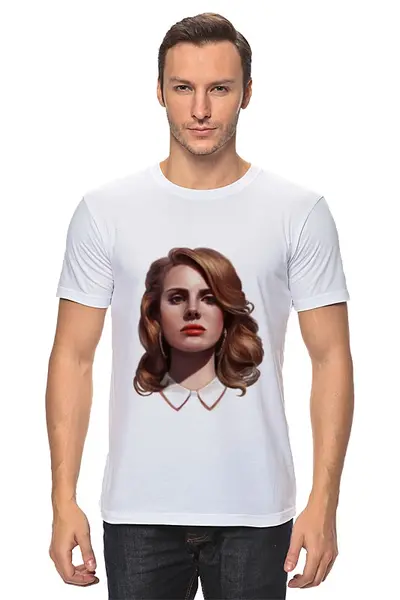 Заказать мужскую футболку в Москве. Футболка классическая Lana del Rey от Анна Андреева - готовые дизайны и нанесение принтов.