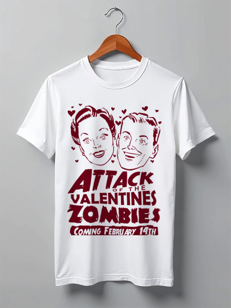 Заказать мужскую футболку в Москве. Футболка классическая Attack of The Valentine's Zombies от geekbox - готовые дизайны и нанесение принтов.