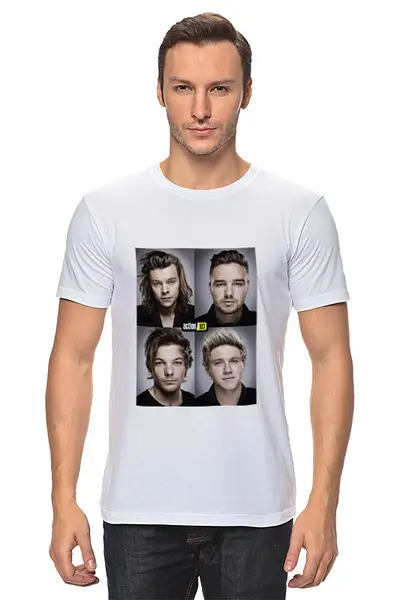 Заказать мужскую футболку в Москве. Футболка классическая One Direction от Умару - готовые дизайны и нанесение принтов.