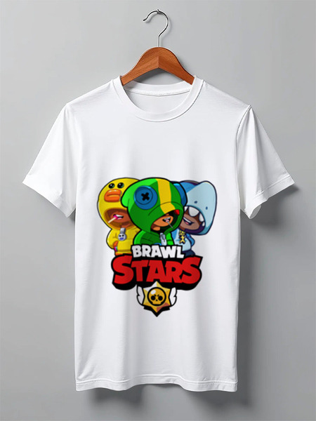 Заказать мужскую футболку в Москве. Футболка классическая Brawl Stars LEON TRIO от vista12761@rambler.ru - готовые дизайны и нанесение принтов.