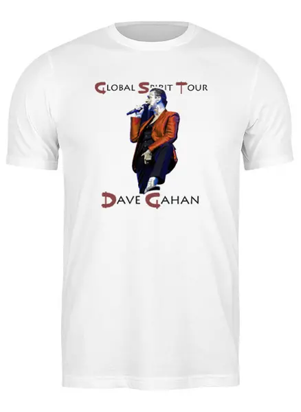 Заказать мужскую футболку в Москве. Футболка классическая Dave Gahan on Tour 3 от Black Pimpf - готовые дизайны и нанесение принтов.