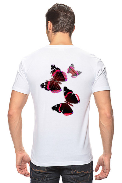 Заказать мужскую футболку в Москве. Футболка классическая Три бабочки от Alexey Evsyunin - готовые дизайны и нанесение принтов.