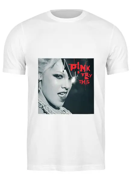 Заказать мужскую футболку в Москве. Футболка классическая Pink (певица) от Fedor - готовые дизайны и нанесение принтов.