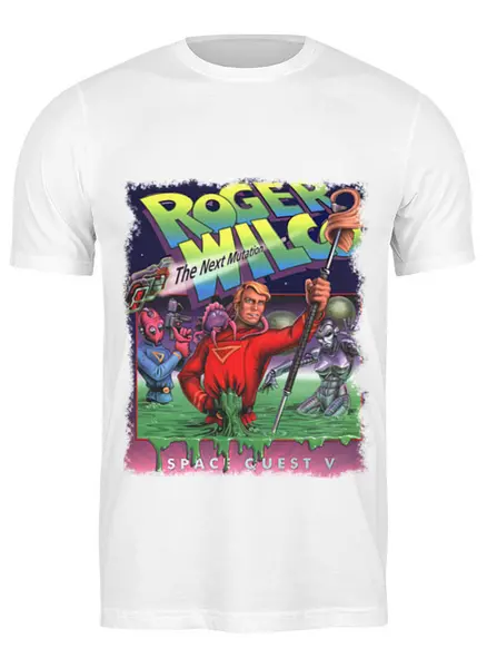 Заказать мужскую футболку в Москве. Футболка классическая Space Quest 5 от dkn2002@mail.ru - готовые дизайны и нанесение принтов.