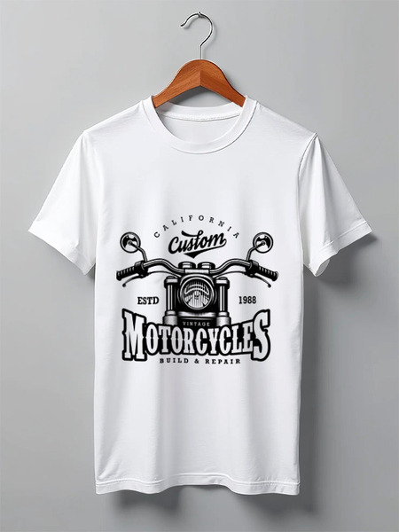Заказать мужскую футболку в Москве. Футболка классическая Motocycles от kreed - готовые дизайны и нанесение принтов.