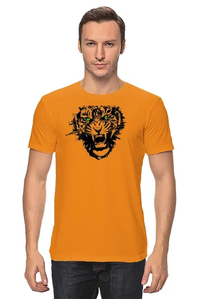 Заказать мужскую футболку в Москве. Футболка классическая Тигриный оскал. от Алексс Неро - готовые дизайны и нанесение принтов.