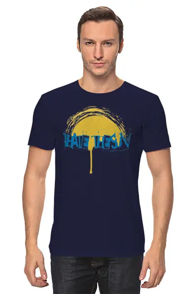 Заказать мужскую футболку в Москве. Футболка классическая I Hate The Sun от oneredfoxstore@gmail.com - готовые дизайны и нанесение принтов.