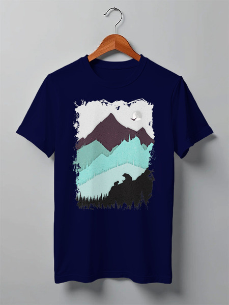 Заказать мужскую футболку в Москве. Футболка классическая Bears In The Mountains от oneredfoxstore@gmail.com - готовые дизайны и нанесение принтов.