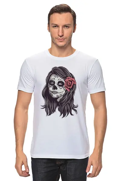 Заказать мужскую футболку в Москве. Футболка классическая Зомби хеллоуина от prodesign - готовые дизайны и нанесение принтов.