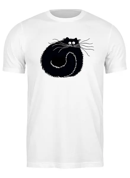 Заказать мужскую футболку в Москве. Футболка классическая Чёрный котяра от kuka-nina - готовые дизайны и нанесение принтов.