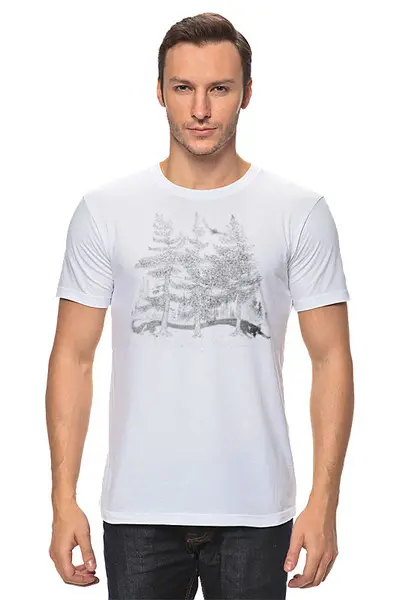 Заказать мужскую футболку в Москве. Футболка классическая  Fox and Owl от oneredfoxstore@gmail.com - готовые дизайны и нанесение принтов.
