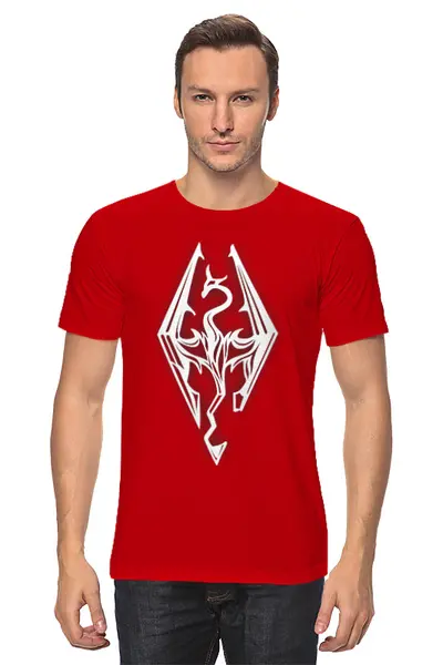 Заказать мужскую футболку в Москве. Футболка классическая Dragonborn от Ilya Sukonkin - готовые дизайны и нанесение принтов.