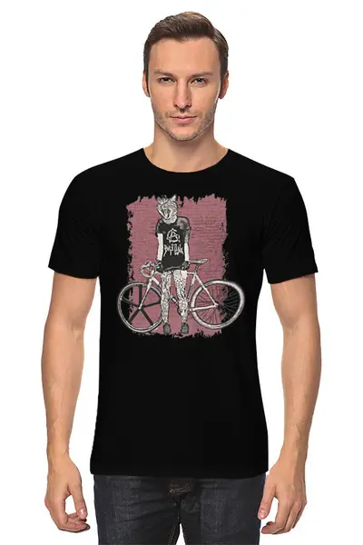 Заказать мужскую футболку в Москве. Футболка классическая Bike Punk  от oneredfoxstore@gmail.com - готовые дизайны и нанесение принтов.