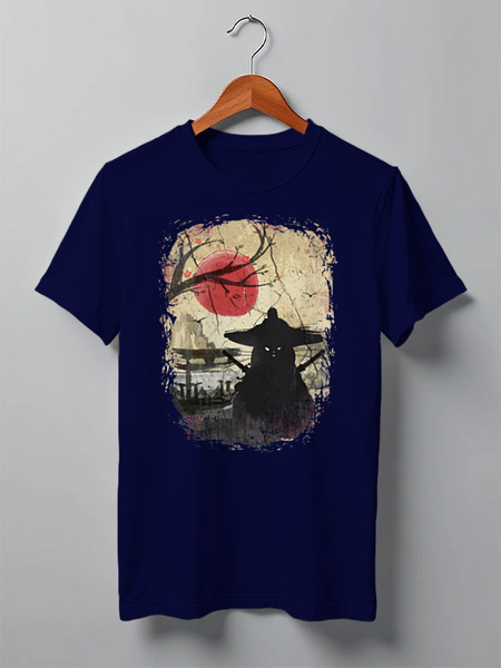 Заказать мужскую футболку в Москве. Футболка классическая Japan Samurai Cat от oneredfoxstore@gmail.com - готовые дизайны и нанесение принтов.