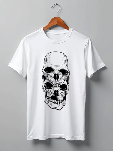 Заказать мужскую футболку в Москве. Футболка классическая Skull от zen4@bk.ru - готовые дизайны и нанесение принтов.
