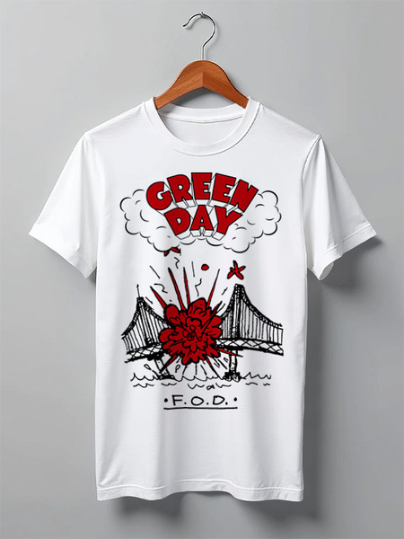 Заказать мужскую футболку в Москве. Футболка классическая Green Day от geekbox - готовые дизайны и нанесение принтов.