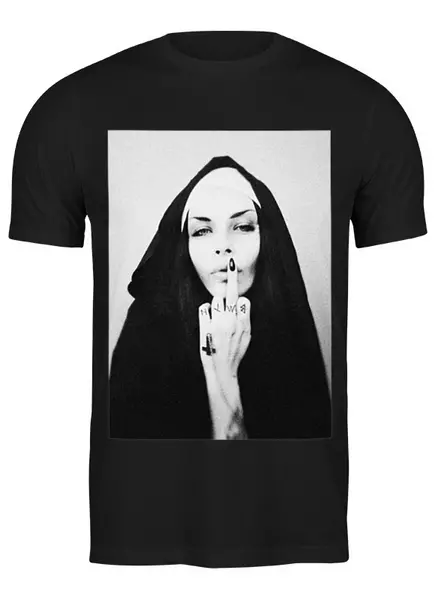 Заказать мужскую футболку в Москве. Футболка классическая Bring Me The Horizon монашка от inPrintio - готовые дизайны и нанесение принтов.
