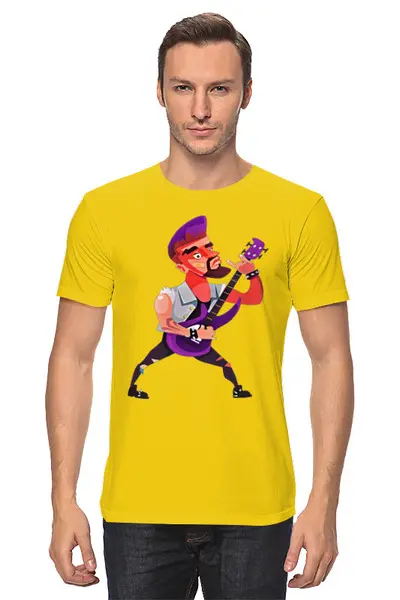 Заказать мужскую футболку в Москве. Футболка классическая Рок музыкант от T-shirt print  - готовые дизайны и нанесение принтов.
