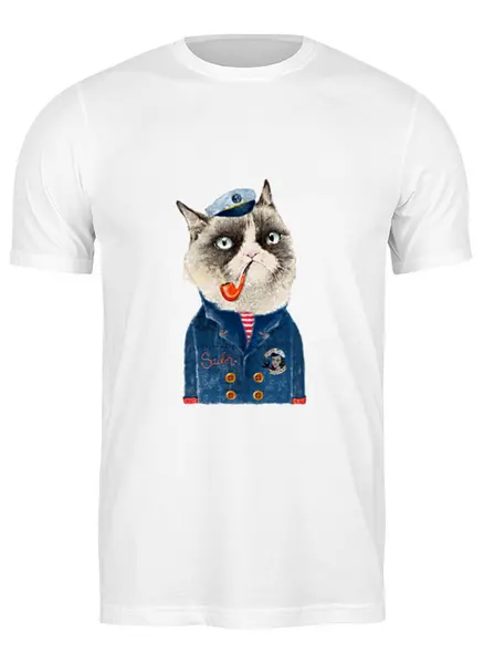 Заказать мужскую футболку в Москве. Футболка классическая kitty от Gazimpa - готовые дизайны и нанесение принтов.