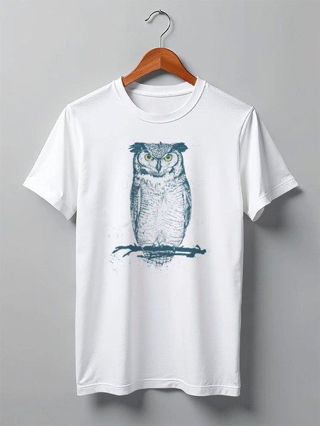 Заказать мужскую футболку в Москве. Футболка классическая Сова (Owl) от printik - готовые дизайны и нанесение принтов.