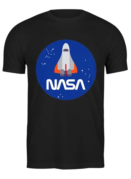 Заказать мужскую футболку в Москве. Футболка классическая NASA spaceship от skynatural - готовые дизайны и нанесение принтов.