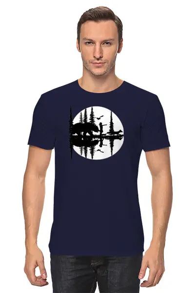 Заказать мужскую футболку в Москве. Футболка классическая Forest от oneredfoxstore@gmail.com - готовые дизайны и нанесение принтов.