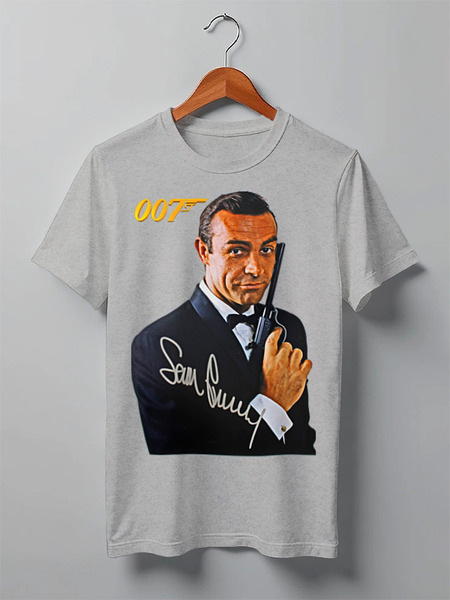 Заказать мужскую футболку в Москве. Футболка классическая James Bond от Leichenwagen - готовые дизайны и нанесение принтов.