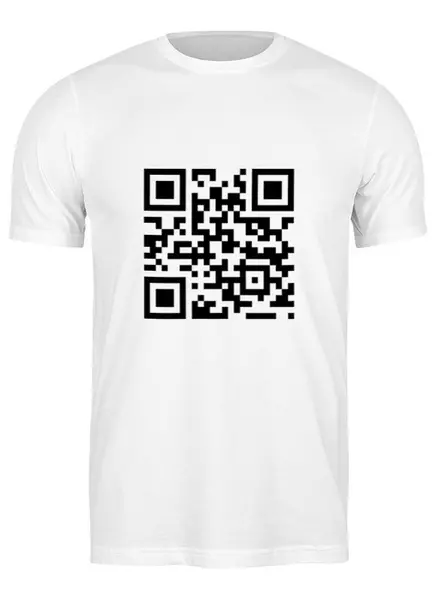 Заказать мужскую футболку в Москве. Футболка классическая QR-посыл "иди на х*й" от yamahamotors13@yandex.ru - готовые дизайны и нанесение принтов.