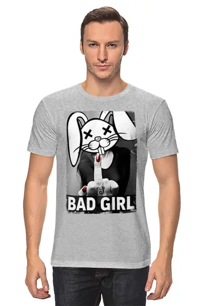 Заказать мужскую футболку в Москве. Футболка классическая Плохая девочка от T-shirt print  - готовые дизайны и нанесение принтов.