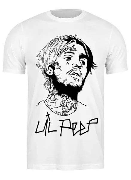 Заказать мужскую футболку в Москве. Футболка классическая Lil Peep от geekbox - готовые дизайны и нанесение принтов.