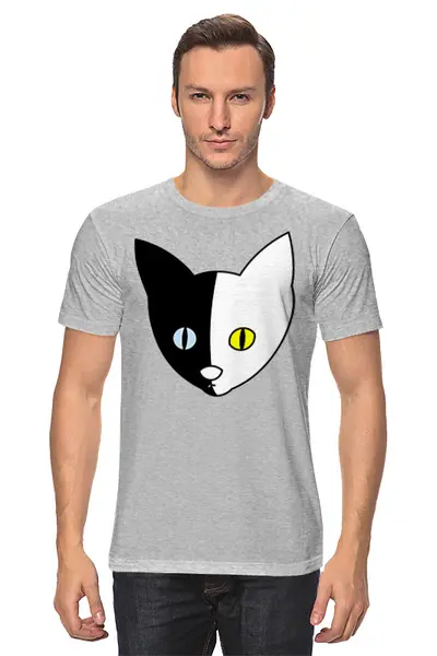 Заказать мужскую футболку в Москве. Футболка классическая Cats Here от oneredfoxstore@gmail.com - готовые дизайны и нанесение принтов.