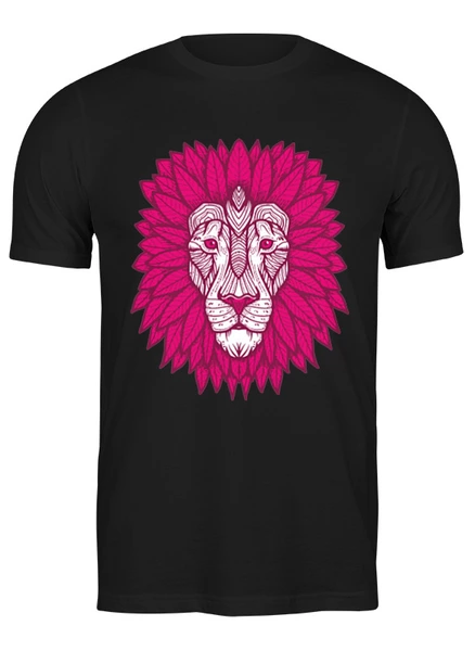 Заказать мужскую футболку в Москве. Футболка классическая Розовый лев от skynatural - готовые дизайны и нанесение принтов.