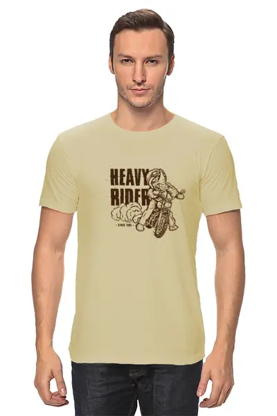Заказать мужскую футболку в Москве. Футболка классическая Heavy Rider от Maria Mishina - готовые дизайны и нанесение принтов.