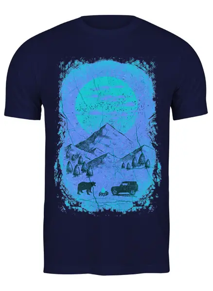 Заказать мужскую футболку в Москве. Футболка классическая Offroad Expedition от oneredfoxstore@gmail.com - готовые дизайны и нанесение принтов.