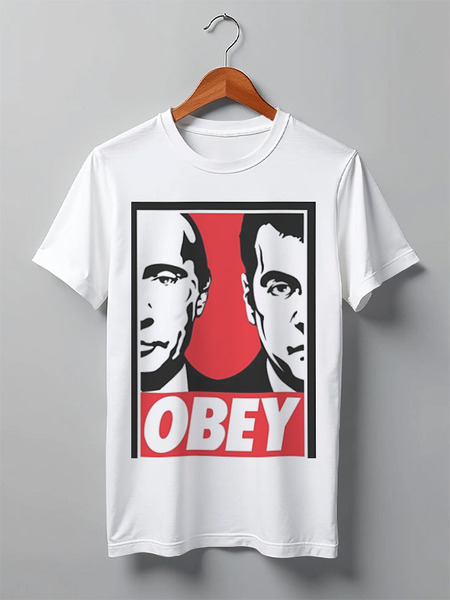 Заказать мужскую футболку в Москве. Футболка классическая OBEY от Weed Stuff`a - готовые дизайны и нанесение принтов.