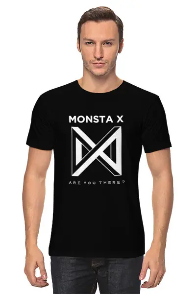 Заказать мужскую футболку в Москве. Футболка классическая Monsta X от geekbox - готовые дизайны и нанесение принтов.