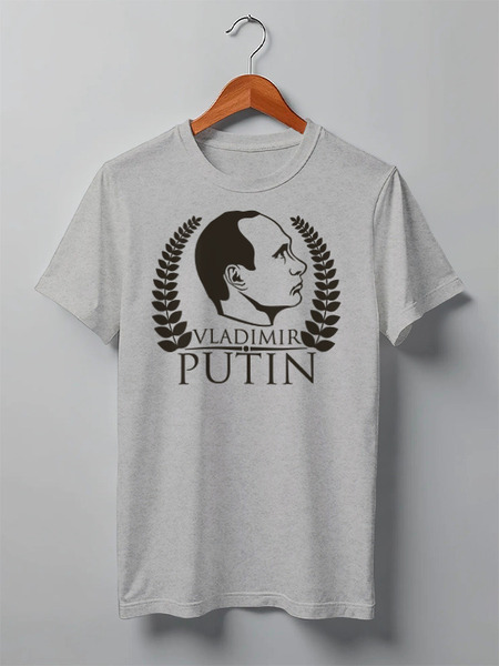 Заказать мужскую футболку в Москве. Футболка классическая Vladimir Putin от gopotol - готовые дизайны и нанесение принтов.