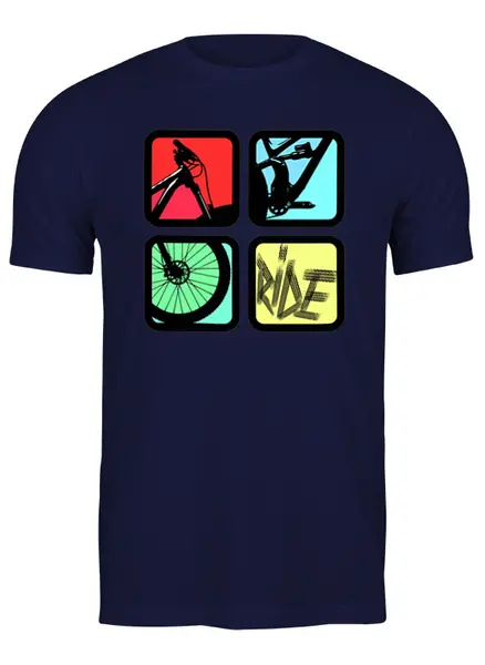 Заказать мужскую футболку в Москве. Футболка классическая Mountain Bike от oneredfoxstore@gmail.com - готовые дизайны и нанесение принтов.