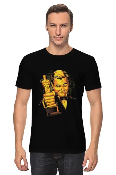 Заказать мужскую футболку в Москве. Футболка классическая Dicaprio Oscar от skynatural - готовые дизайны и нанесение принтов.