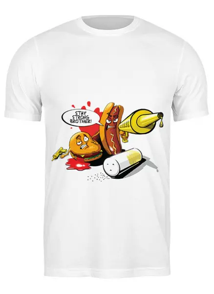 Заказать мужскую футболку в Москве. Футболка классическая Gang food от kotashi - готовые дизайны и нанесение принтов.